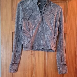 Lululemon Textured Gray Quarter Zip Pull Over